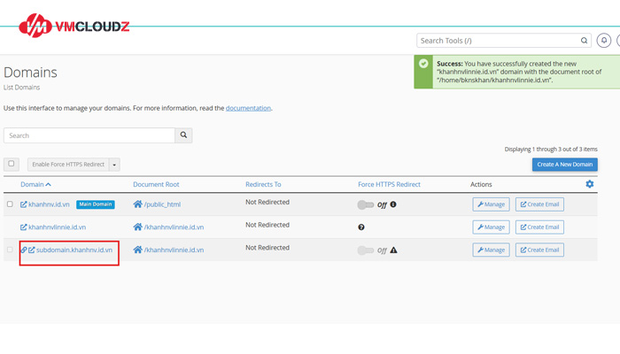 tao-subdomain-thanh-cong